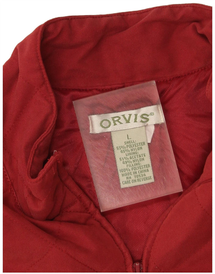 Orvis Damen Steppweste UK 16 Large Rot Polyester