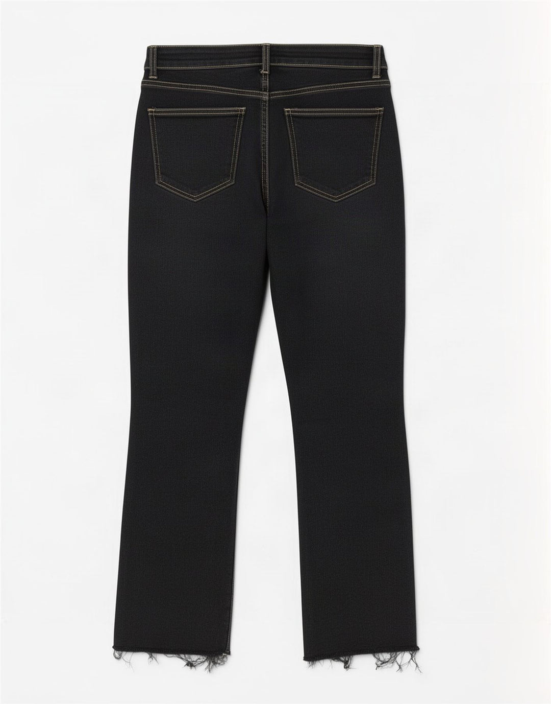 Zara Damen Crop Bootcut Jeans EU 42 Large W32 L26 Schwarz