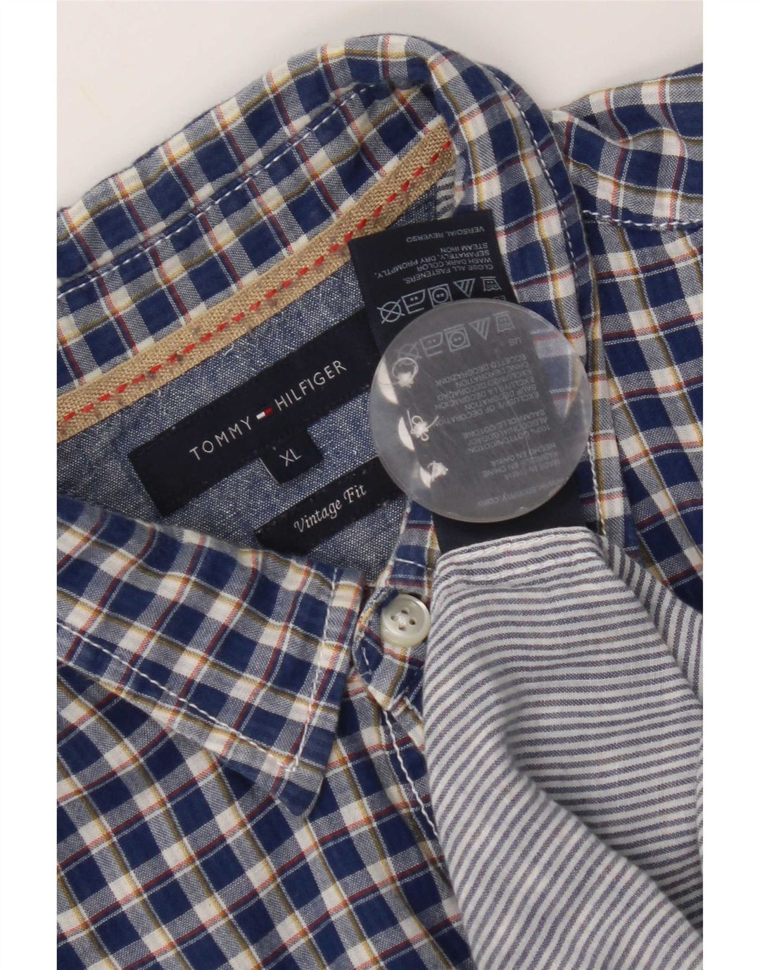 Tommy Hilfiger Herren Vintage Fit Hemd XL Blau Gingham