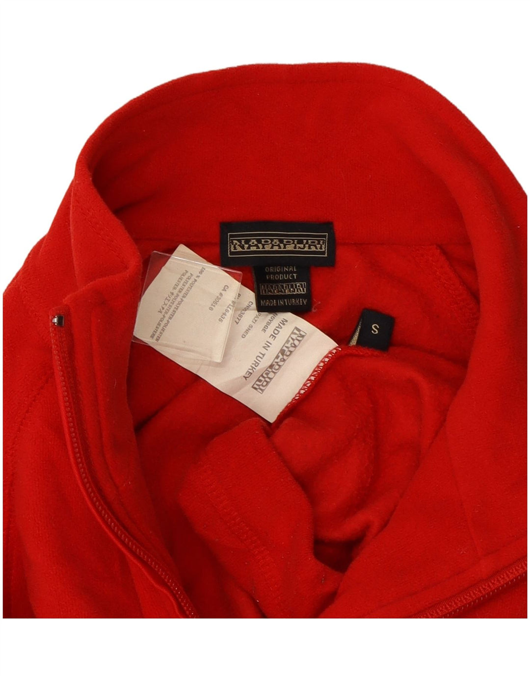 NAPAPIJRI Damen-Fleecepullover mit Reißverschluss am Hals, UK 10, Größe S, Rot, Polyester