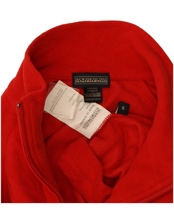 NAPAPIJRI Damen-Fleecepullover mit Reißverschluss am Hals, UK 10, Größe S, Rot, Polyester