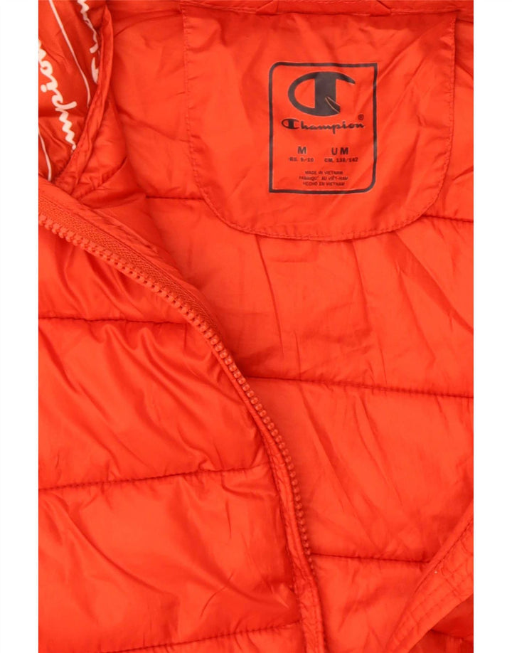 Champion wattierte Jungenjacke mit Kapuze, 9–10 Jahre, mittelrotes Polyester