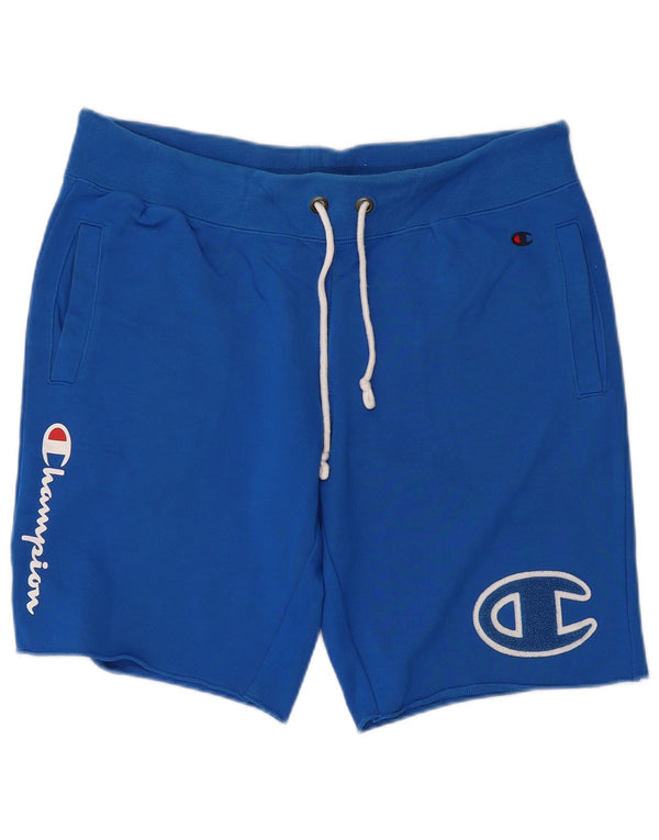 Champion Herren Sportshorts mit Grafik, Größe L, Blau, Baumwolle