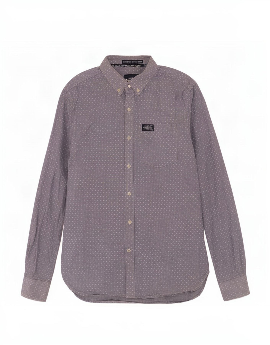 Superdry Herrenhemd aus mittelblauer, geometrischer Baumwolle