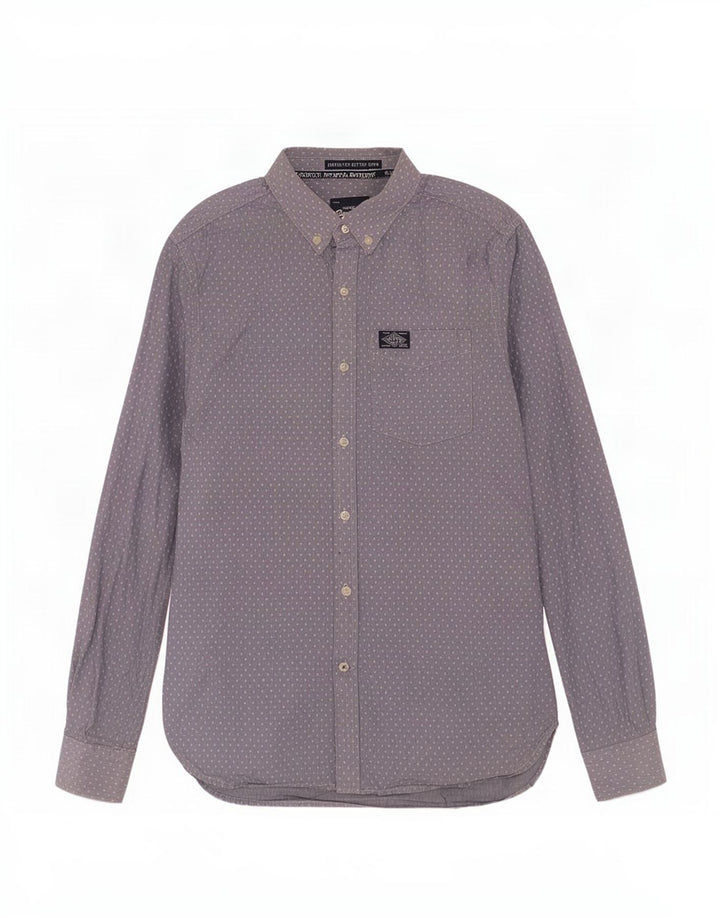 Superdry Herrenhemd aus mittelblauer, geometrischer Baumwolle