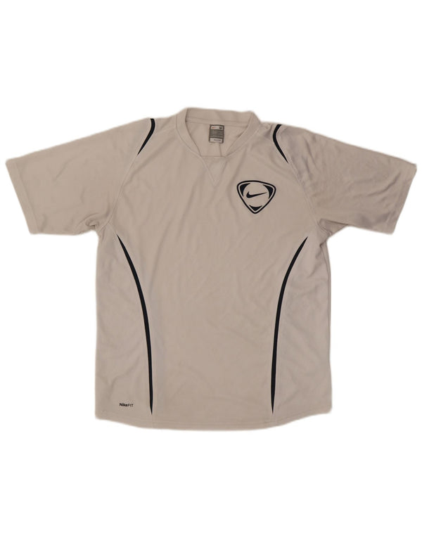 Nike Herren T-Shirt Top UK 39/41 Mittelweißes Polyester