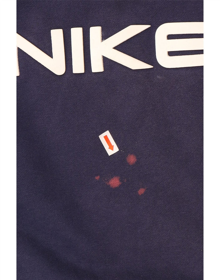 Nike Herren-Sweatshirt mit Grafik, groß, marineblau, Colourblock-Baumwolle