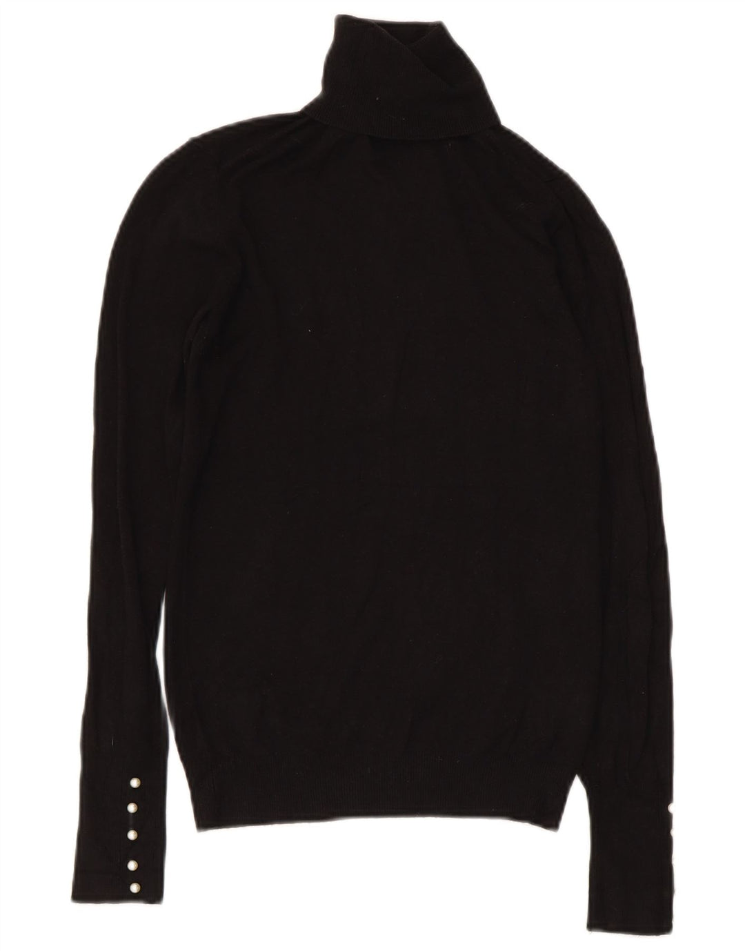 Zara Damen-Pullover mit Rollkragen, Gr. 8, Größe S, schwarze Viskose