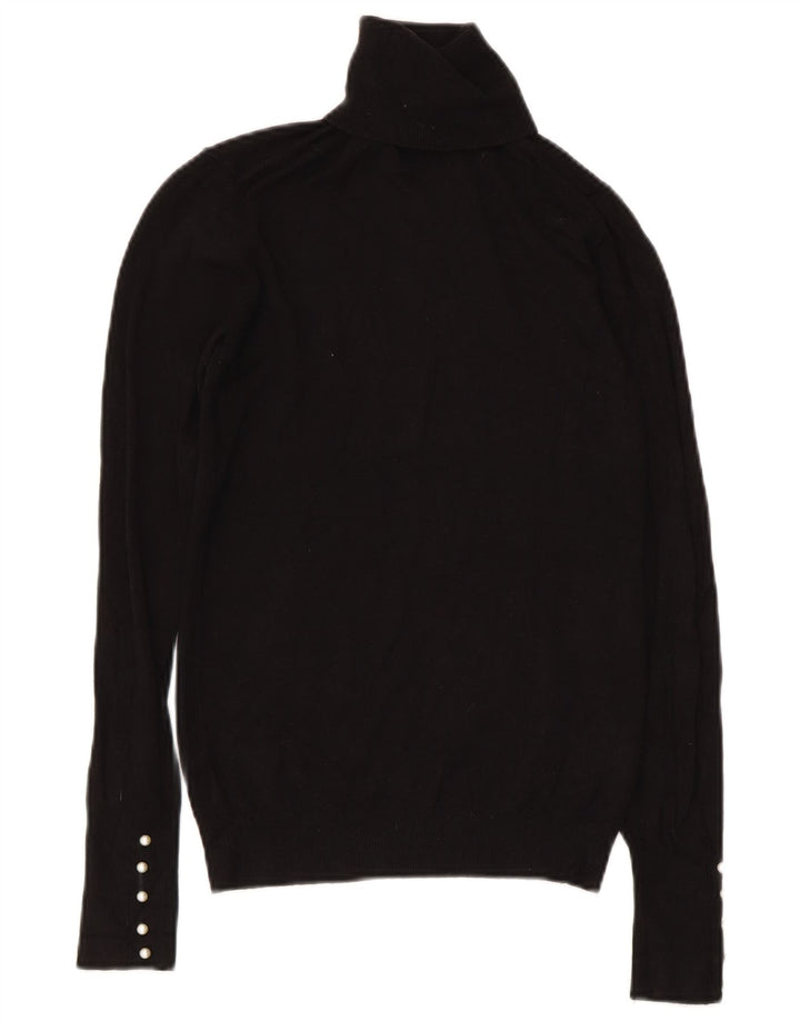 Zara Damen-Pullover mit Rollkragen, Gr. 8, Größe S, schwarze Viskose