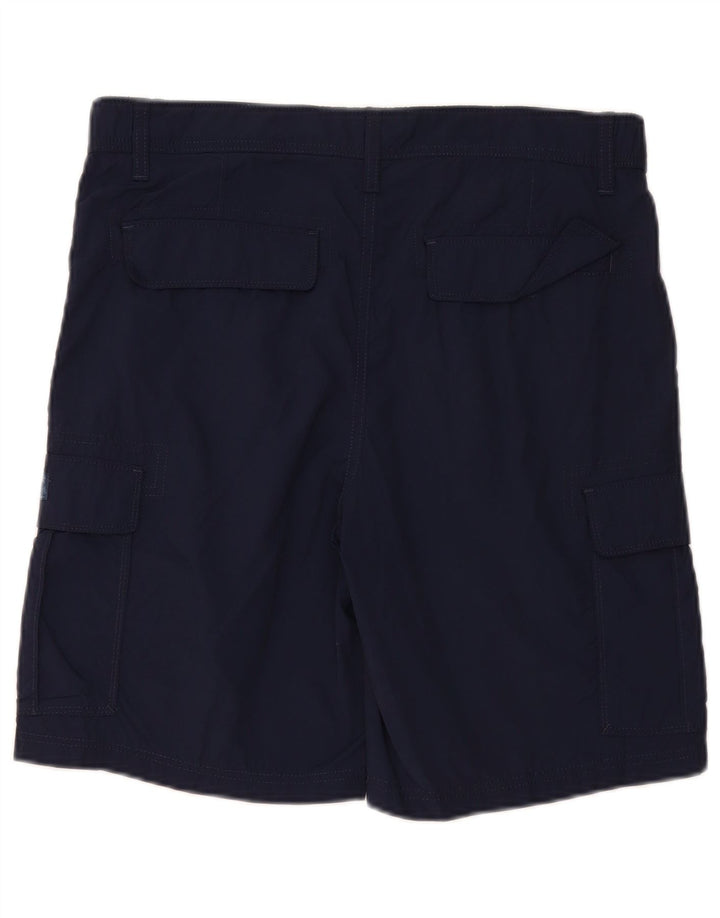 IZOD Herren Salt Water Cargo Shorts W32 Medium Navy Blue Polyamid