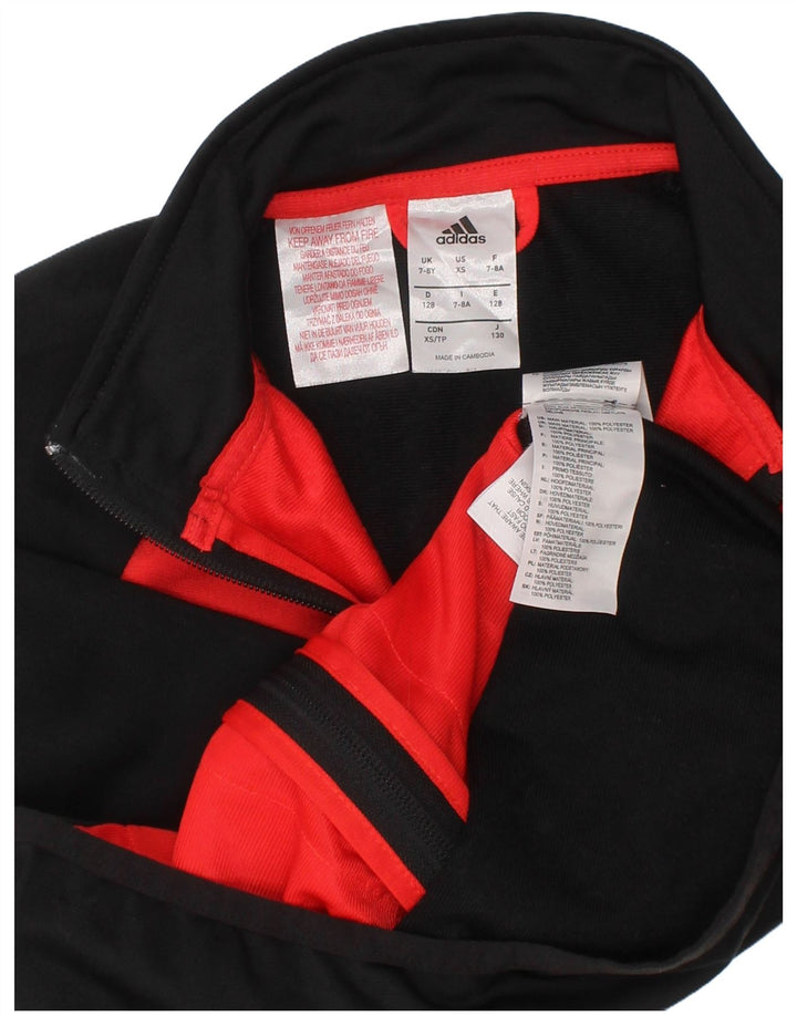 Adidas Jungen-Trainingsanzug-Top-Jacke, 7–8 Jahre, schwarzes Colourblock-Polyester