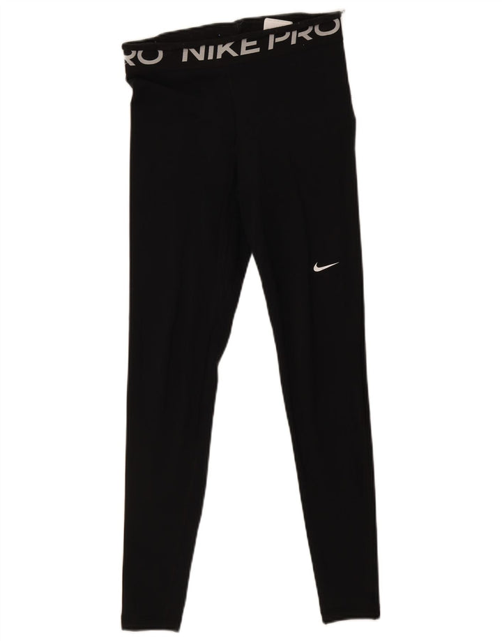 Nike Damen Dri Fit Graphic Leggings UK 10 Small Schwarz Polyester