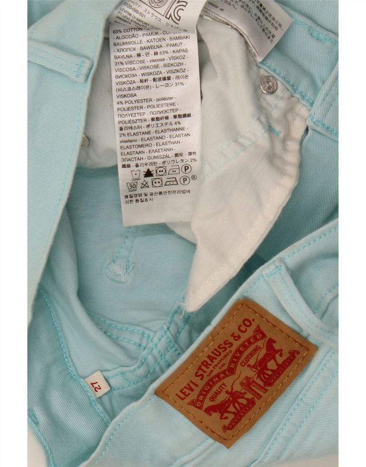 LEVI'S Damen Jeansshorts W27 Small Türkis Baumwolle