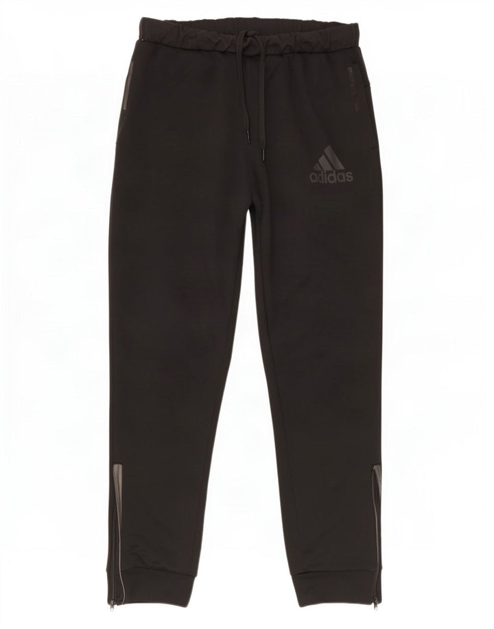 Adidas Herren-Trainingshose, Jogginghose, groß, aus schwarzem Polyester