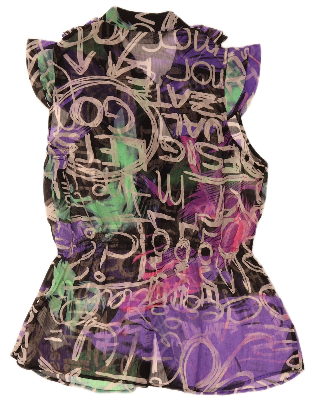 Desigual Damen Grafik-Hemdbluse EU 44 XL Mehrfarbiges Polyester