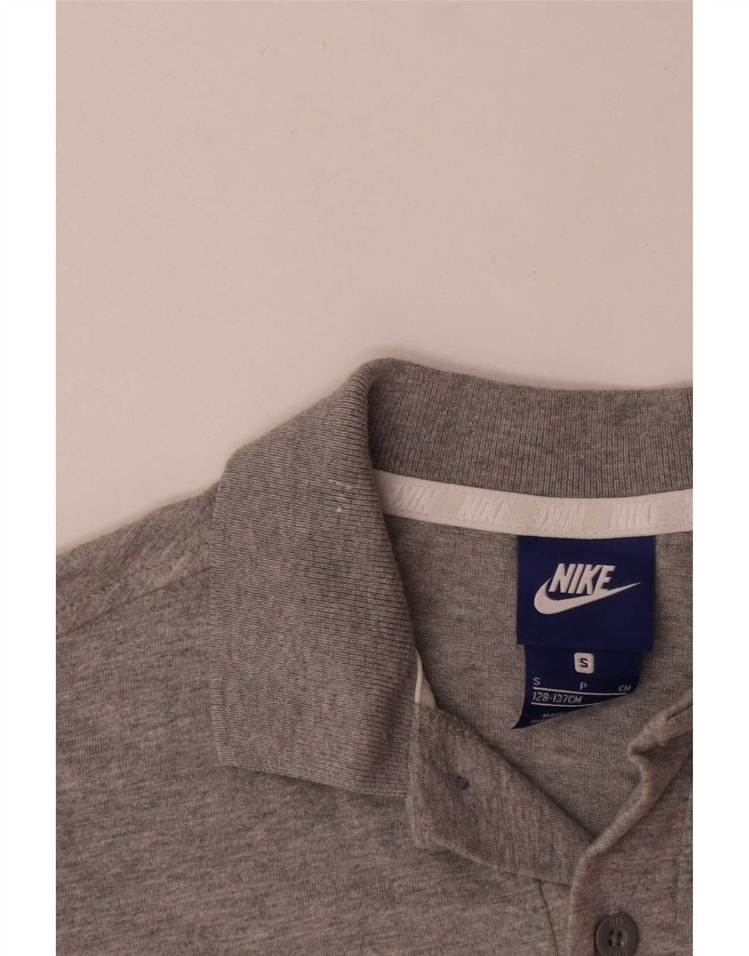 Nike Poloshirt für Jungen, 8–9 Jahre, Größe S, grau gefleckte Baumwolle