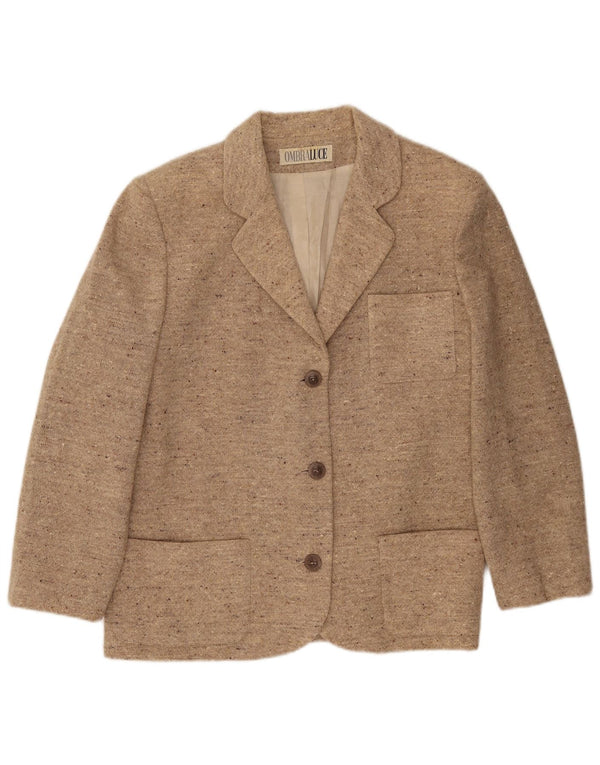Ombraluce Damen 3-Knopf-Blazerjacke IT 48 XL Beige meliert