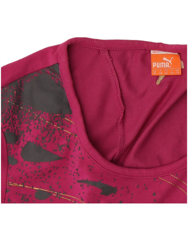 Puma Damen Graphic T-Shirt Top UK 12 Mittelrosa