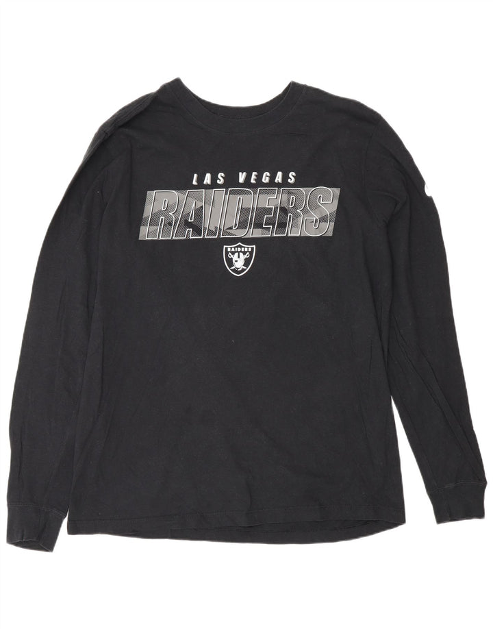 Nike Herren Las Vegas Raiders Grafik-Oberteil, langärmelig, mittelschwarz, Baumwolle