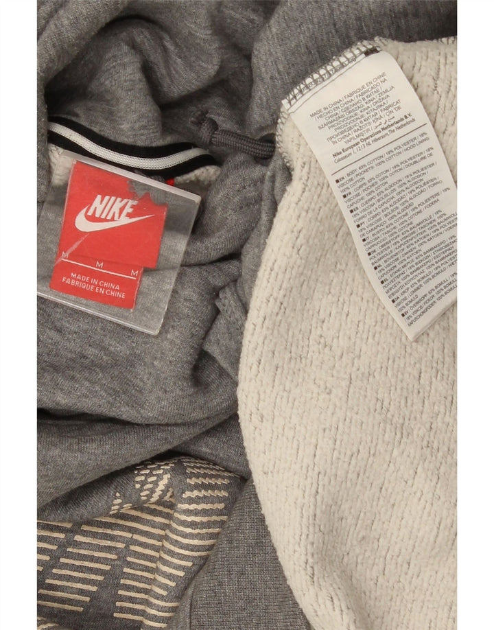 Nike Womens Graphic Oversized Hoodie Pullover UK 14 Mittelgraue Baumwolle