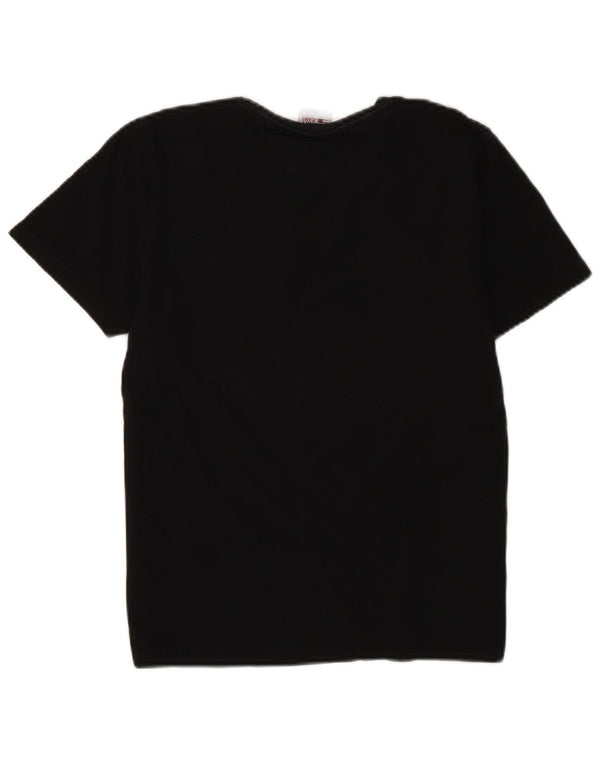 Tommy Hilfiger Damen Grafik-T-Shirt-Oberteil UK 10 Small Schwarz