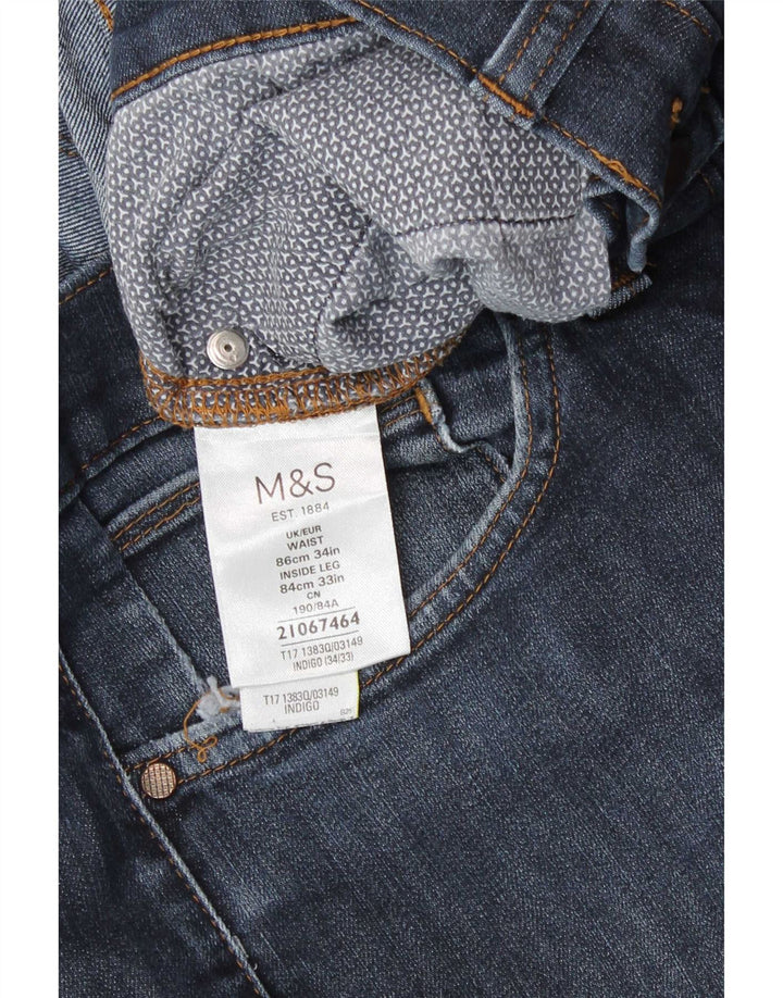 Marks & Spencer Herren Skinny Jeans W34 L33 Blaue Baumwolle