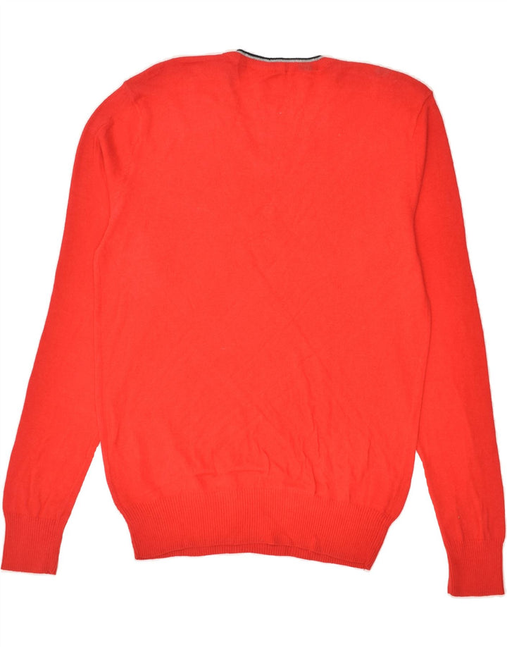 AMERICAN EAGLE Mens V-Neck Jumper Sweater Small Red Cotton | Vintage American Eagle | Thrift | Second-Hand American Eagle | Used Clothing | Messina Hembry 