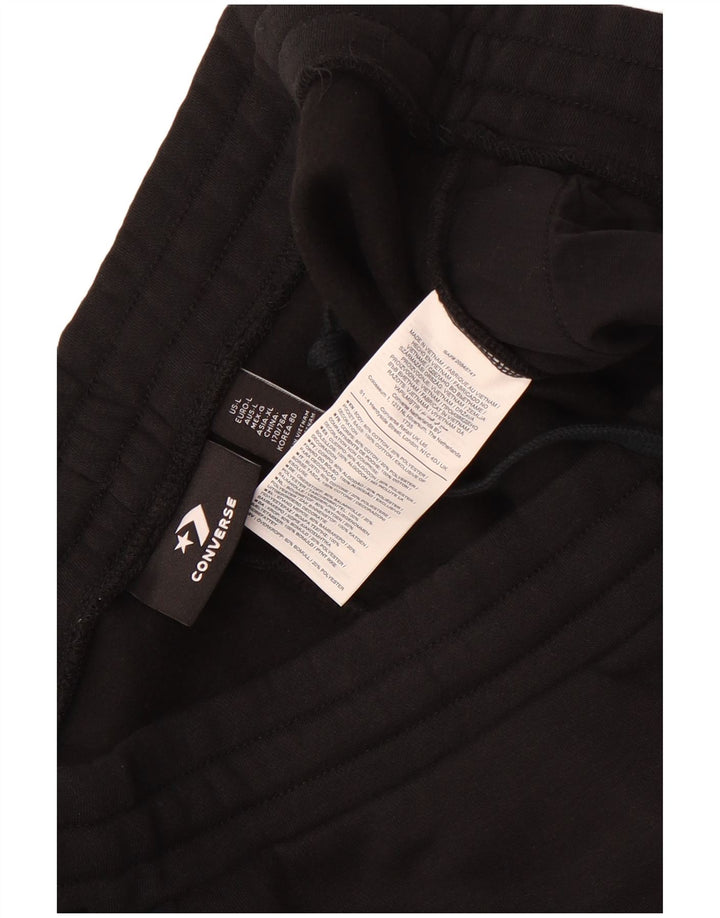 Converse Herren-Trainingshose, Jogginghose, groß, schwarze Baumwolle
