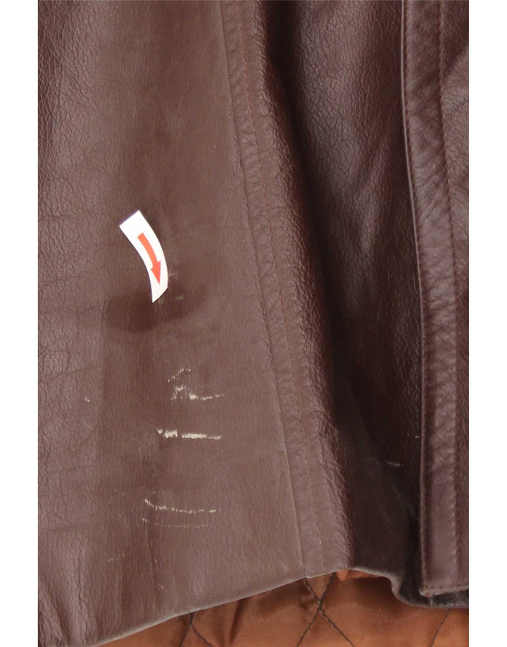 Vintage Herren Leder Trenchcoat UK 36 Small Braun