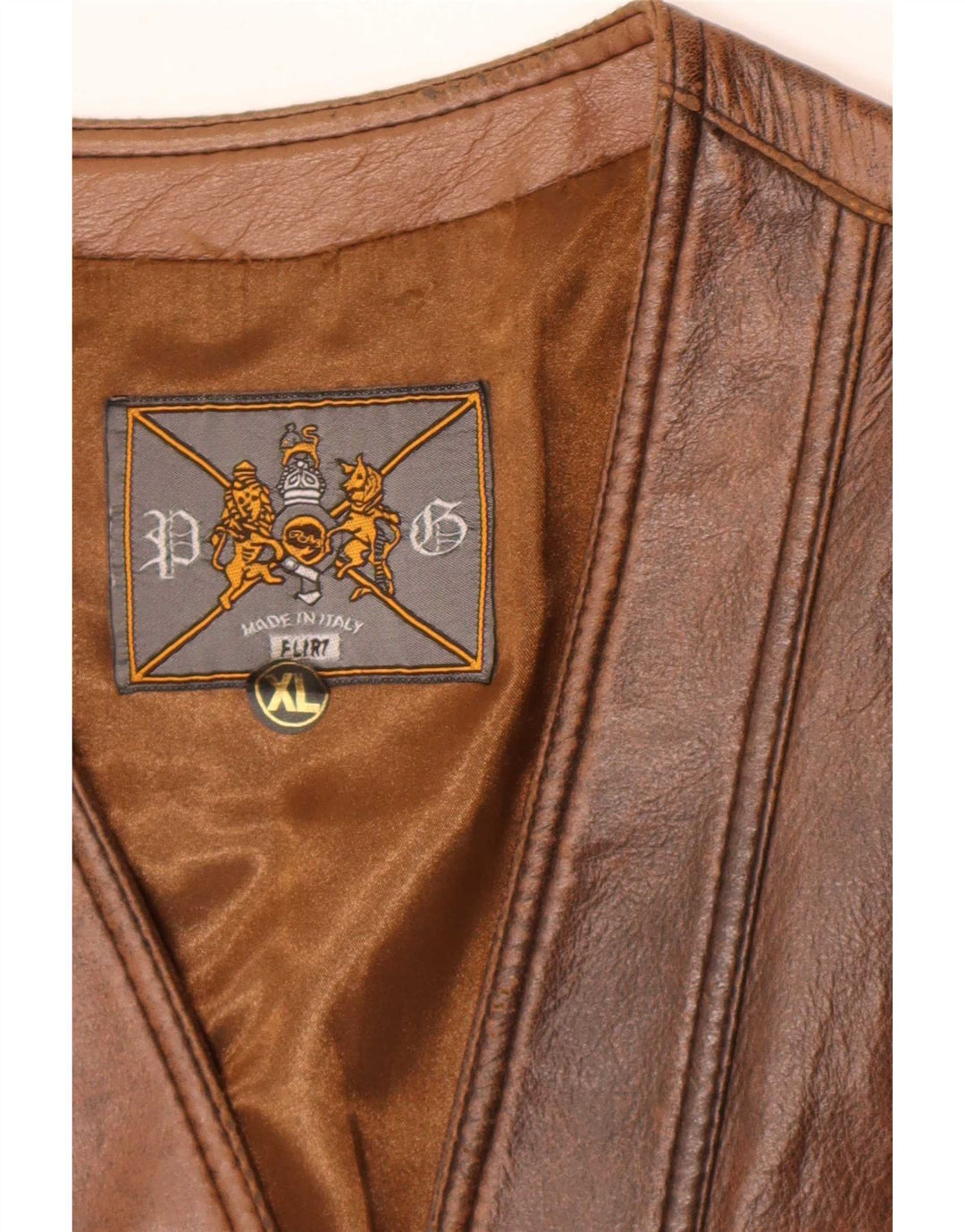 Vintage Herren Lederweste XL Braun