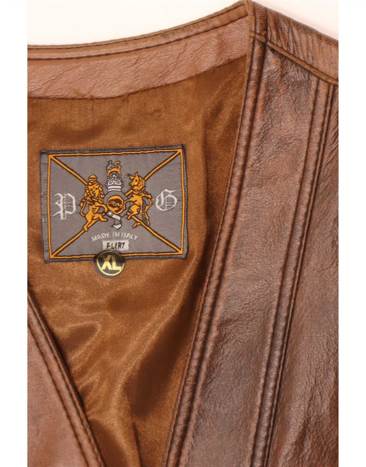 Vintage Herren Lederweste XL Braun