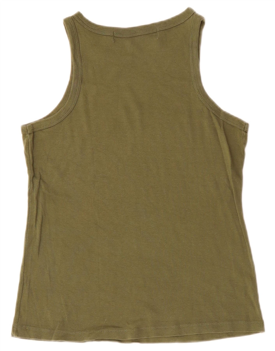 ZARA Damen Weste Top UK 12 Medium Khaki Baumwolle