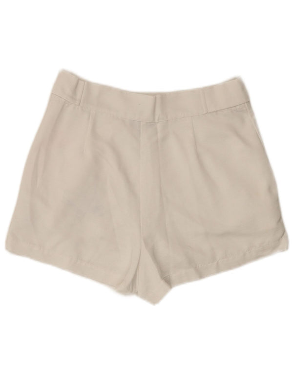 Topshop Damen-Chinoshorts mit hoher Taille, UK 10, Größe S, W28, Weiß, Polyester