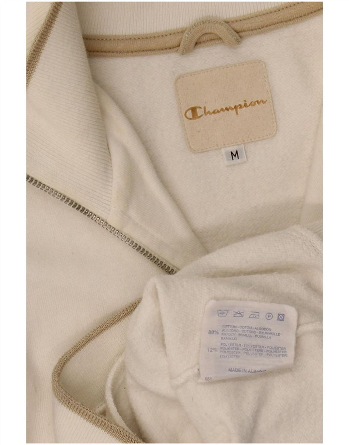 Champion Damen-Sweatshirt mit Reißverschluss am Hals, UK 14, mittelweiße Baumwolle