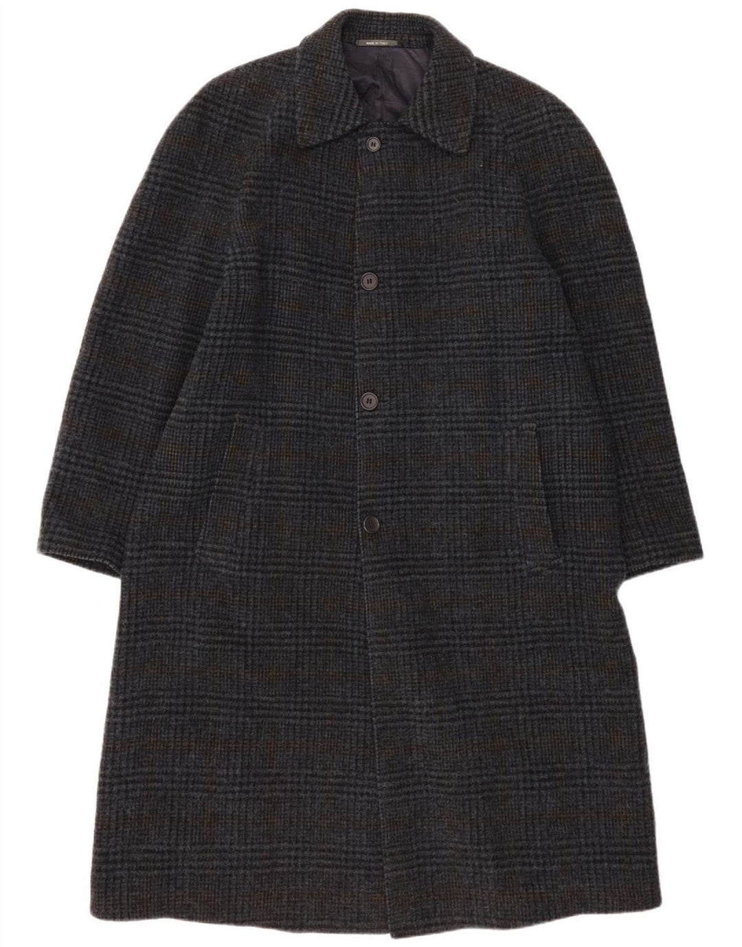 Lebole Herrenmantel UK 42 XL Marineblau kariert