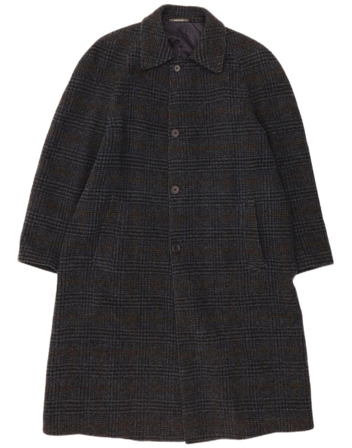 Lebole Herrenmantel UK 42 XL Marineblau kariert