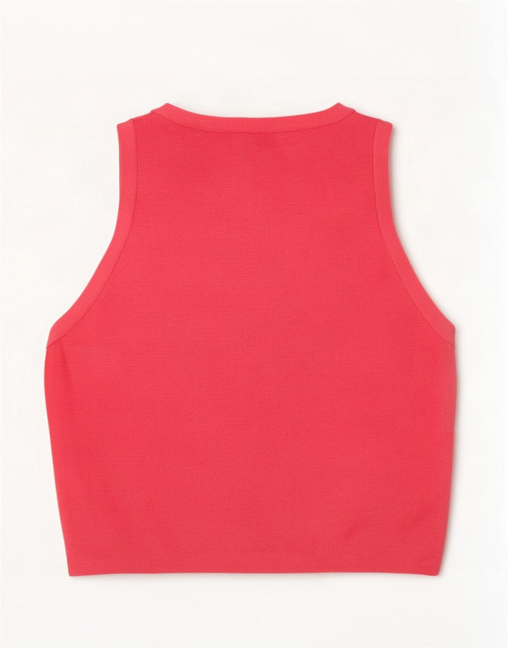 Zara Damen Crop Vest Top UK 8 Small Rosa Viskose