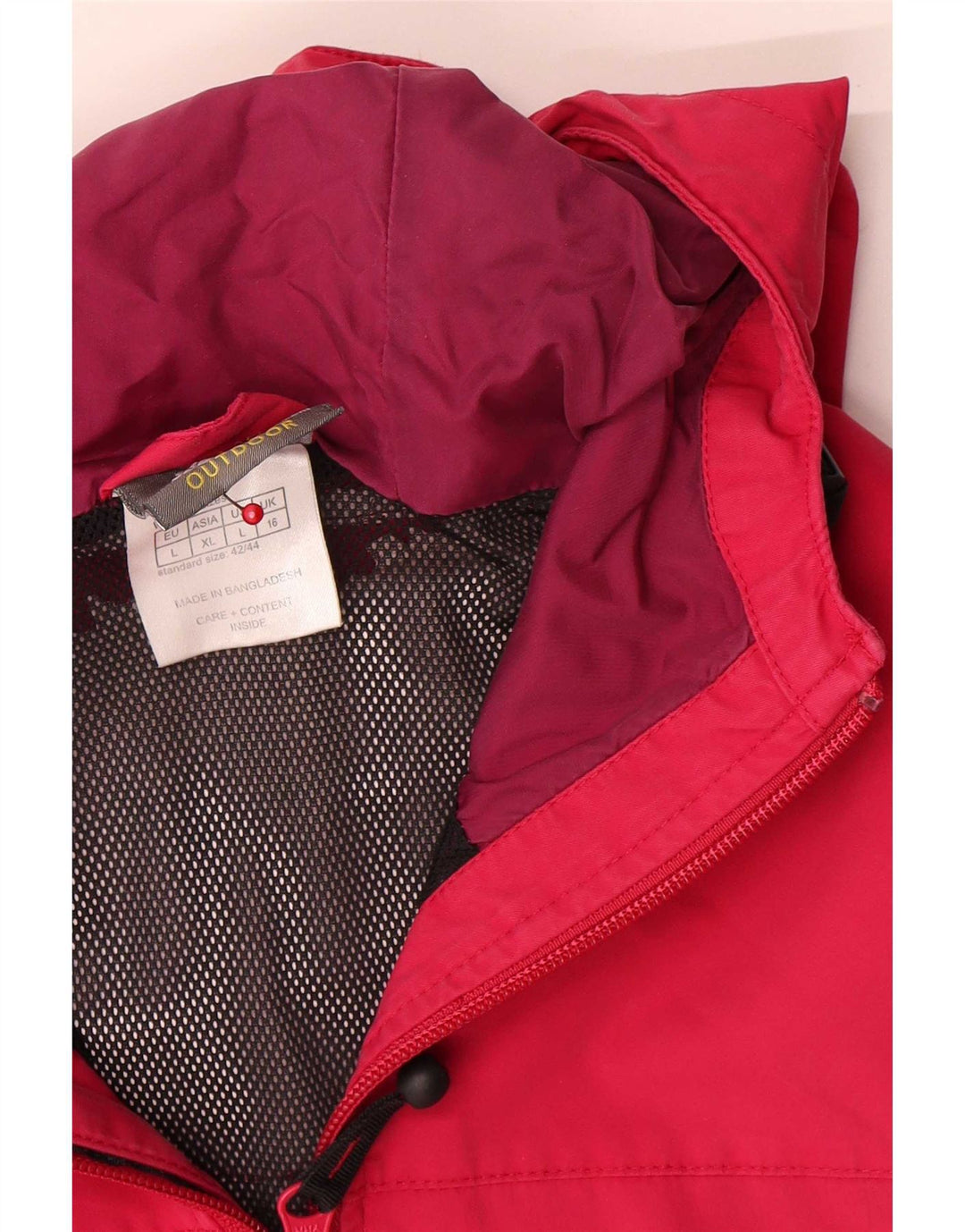 Jack Wolfskin Damen Regenjacke mit Kapuze, UK 16, Größe L, Rot, Polyamid