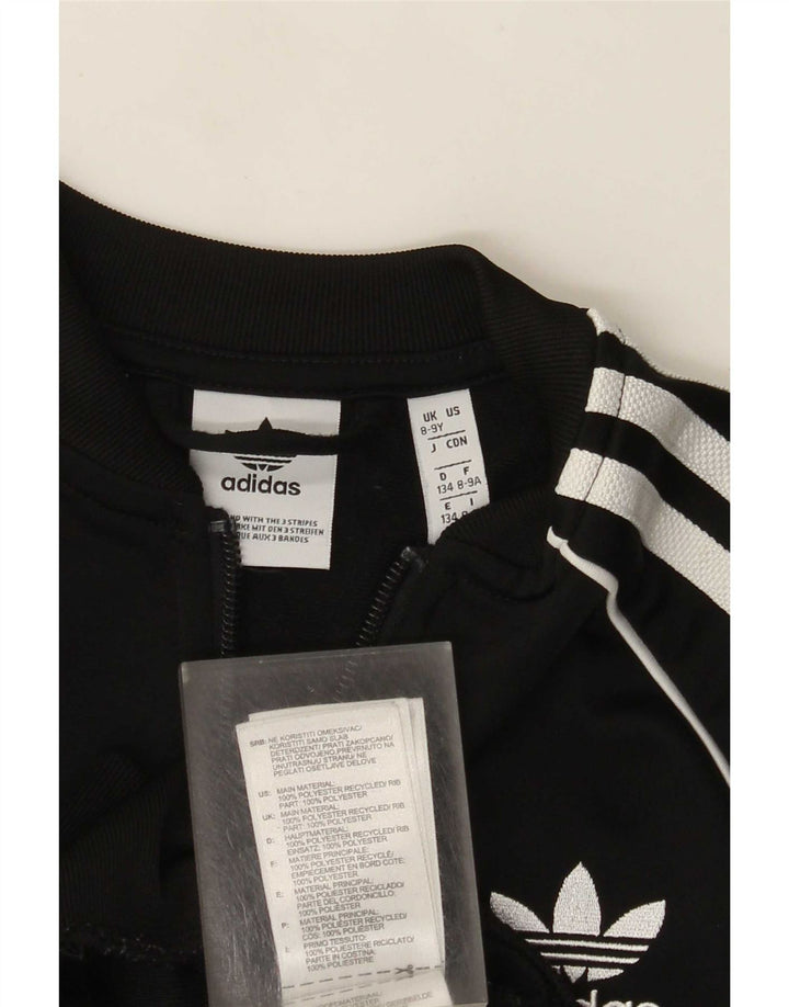Adidas Jungen-Trainingsanzug-Top-Jacke, 8–9 Jahre, schwarzes Polyester
