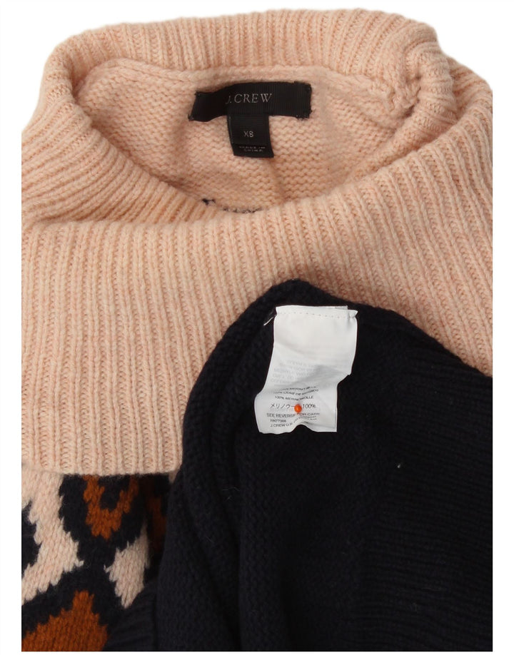 J. CREW Damen Crop Rollkragenpullover Pullover UK 6 XS Marineblau Fair Isle