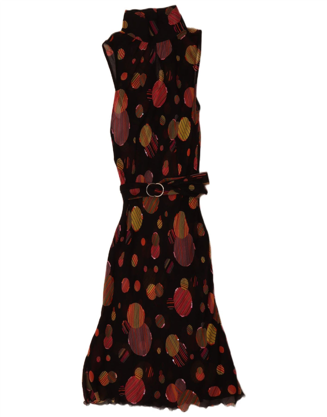 Ärmelloses Damen-Maxikleid von Lazzari IT 44 Mittelschwarz gepunktet