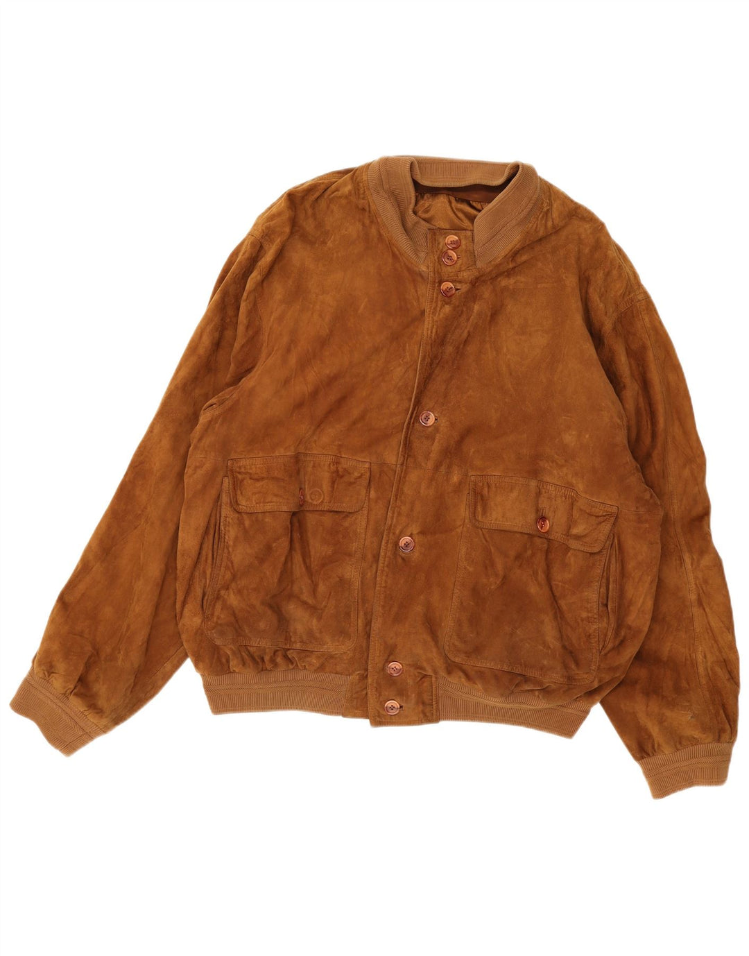 Vintage Herren Wildleder Bomberjacke IT 56 3XL Braun