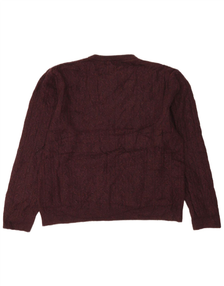 Marks & Spencer Herren-Pullover mit Rundhalsausschnitt, reguläre Passform, Größe L, Burgunderrot