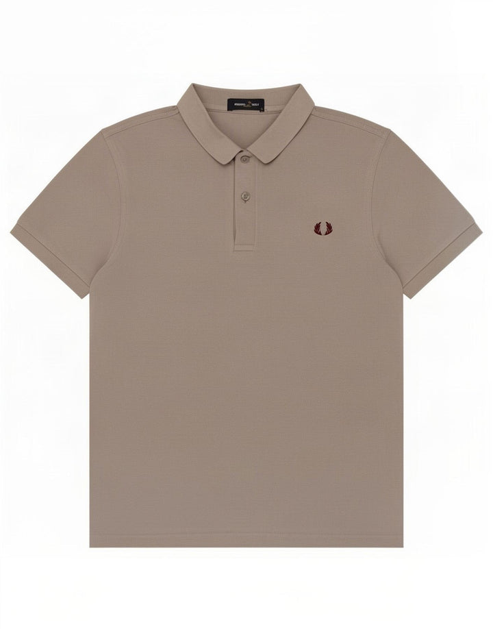 Fred Perry Herren-Poloshirt aus mittelgrauer Baumwolle