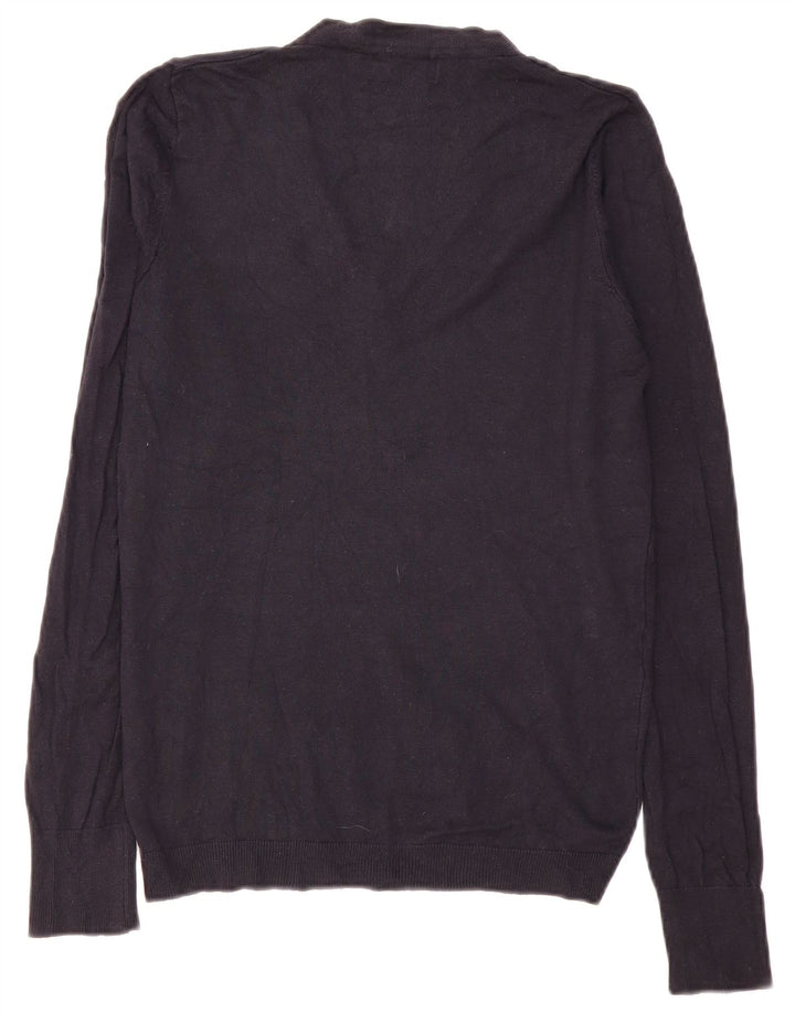 Zara Herren-Pullover mit V-Ausschnitt, mittleres Marineblau