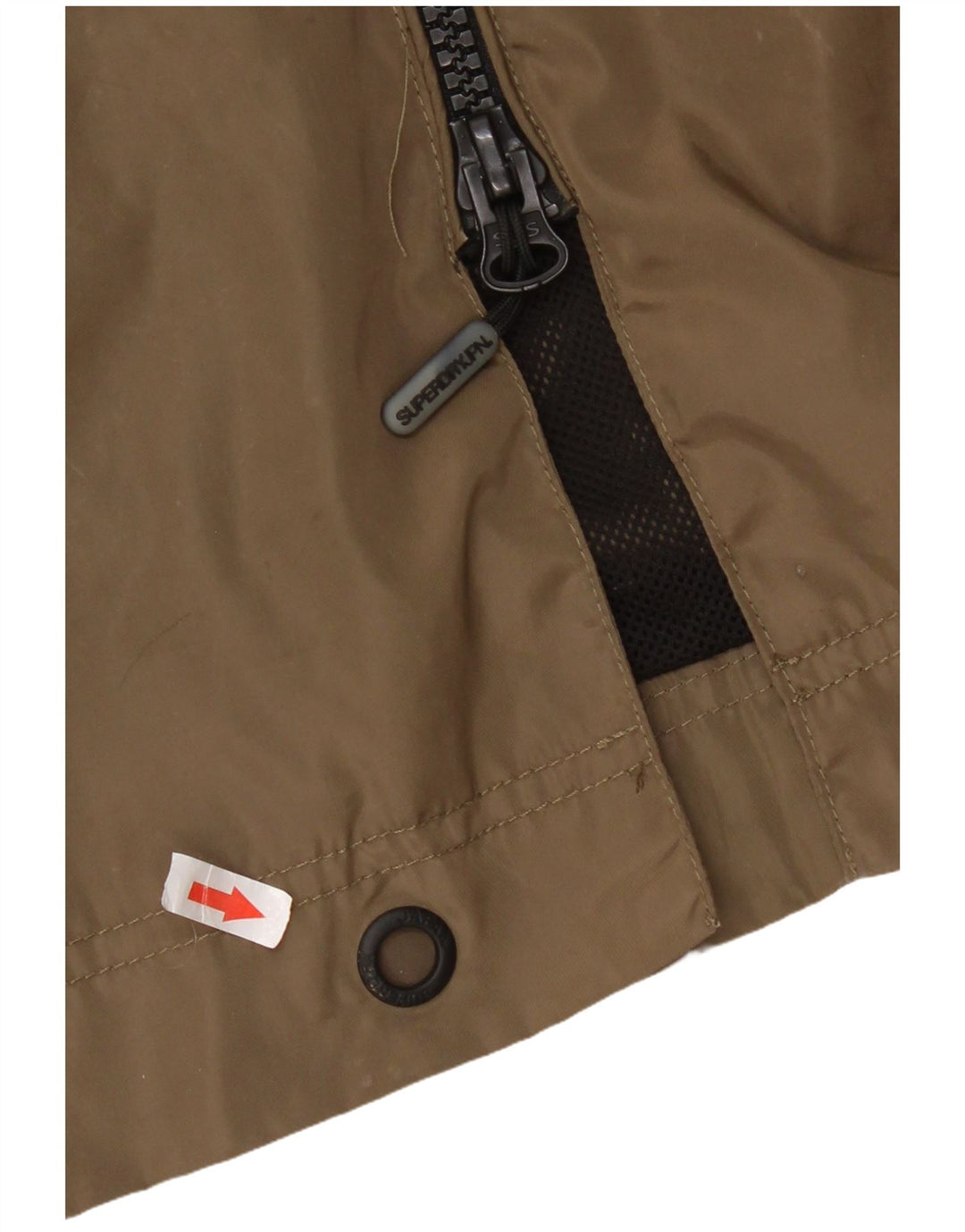 Superdry Damen-Regenjacke mit Kapuze, UK 14, Größe L, Khaki, Polyester