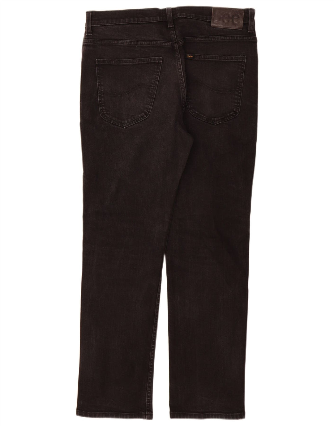 Lee Herren Brooklyn Straight Jeans W34 L30 Schwarze Baumwolle