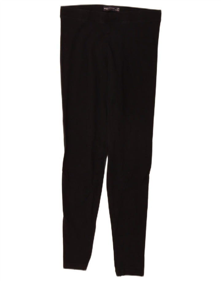 Marks & Spencer Damen Leggings UK 8 Small Schwarz Baumwolle