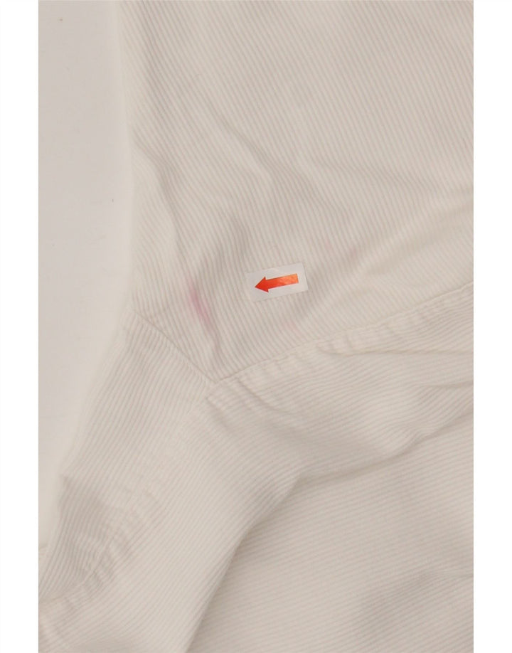 LES COPAINS Damen Crop Cord-Hemdbluse UK 12 Mittelweiß geblümt