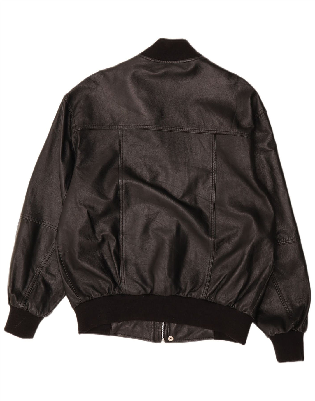 Vintage Herren Bomber Lederjacke UK 38 Mittelschwarzes Leder